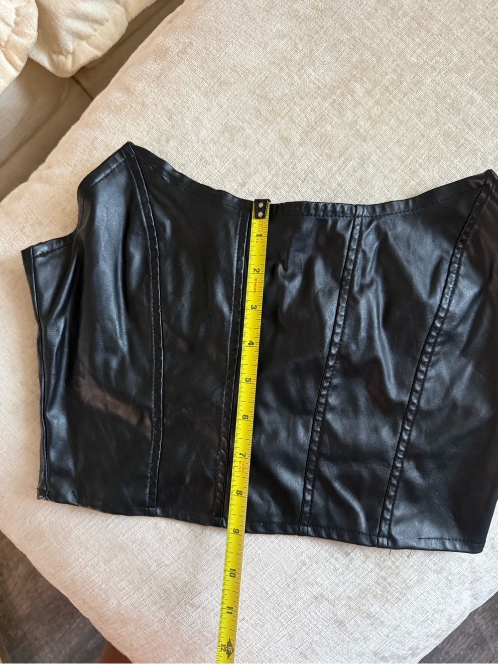 SHEIN Black Faux Leather Corset Top - Picture 8 of 8